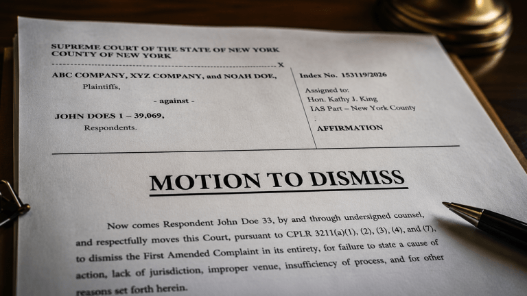 3B Bitcoin ‘Noah Doe’ Lawsuit Faces Major Test After First Wallet Holder Files Motion to Dismiss
