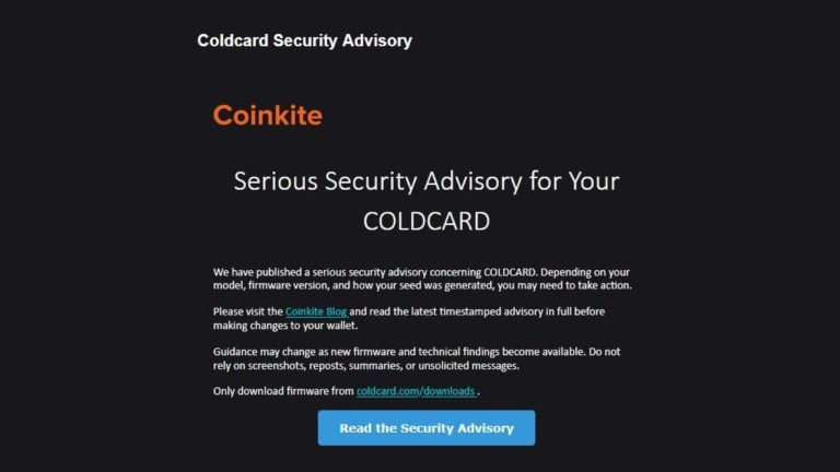 Coinkite Under Fire for Retaining Customer Emails After M Coldcard Hack