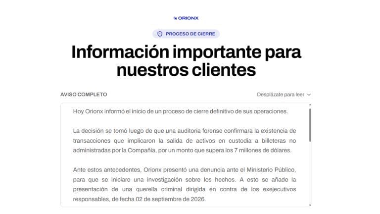 Orionx Halts Operations After Audit Uncovers M Financial Hole