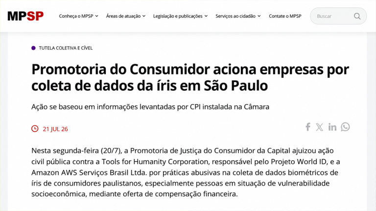 São Paulo Sues World and Amazon AWS for  Million Over Abusive Biometric Data Collection