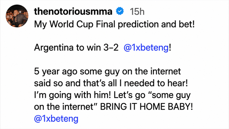 Former UFC Champion Conor McGregor Risks 0K on Viral 3-2 World Cup Prophecy With a .6M Payday