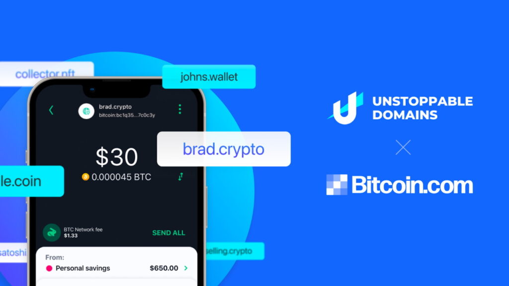 Bitcoin.com Simplifies Cryptocurrency Payments, Enhances Data Sovereignty With Unstoppable Domains Partnership