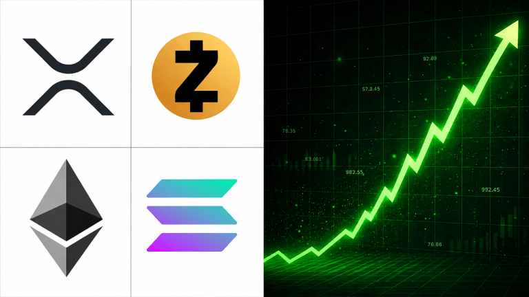 ZEC, SOL, and XRP Rally as Ethereum Breaches ,000